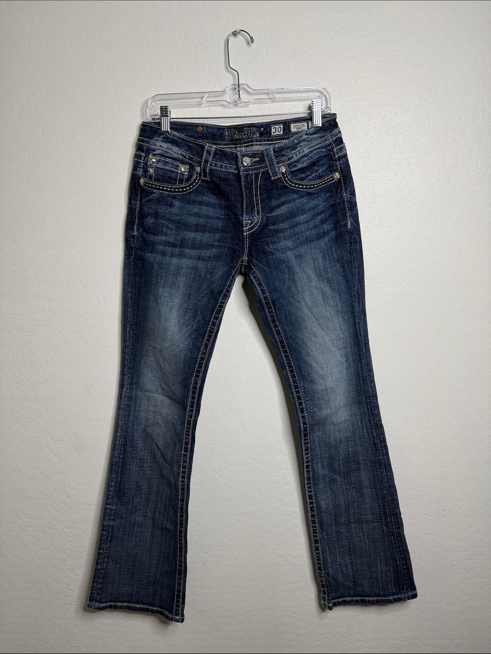 Miss Me Women's Dark Wash Flared Jeans - Blue